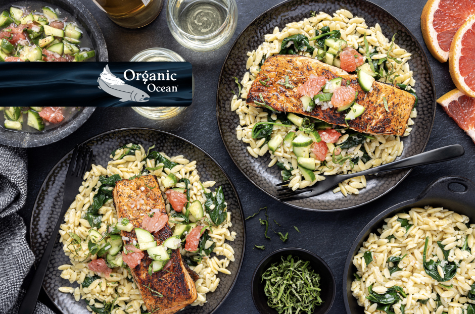 Steelhead Trout with Grapefruit-Cucumber Salsa