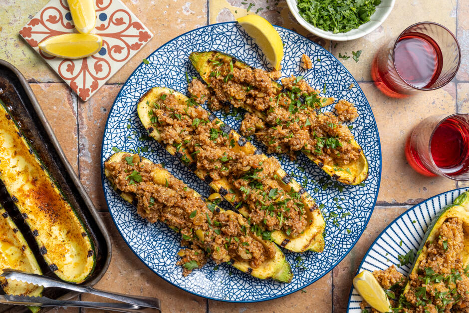 Zucchinis grillés farcis style picadillo