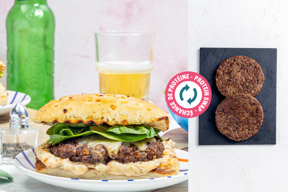 Protein Swap | Impossible™ Beef Cheeseburgers with Spiced Aioli