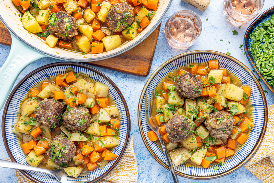 Québécois-Style Beef Meatball Ragout