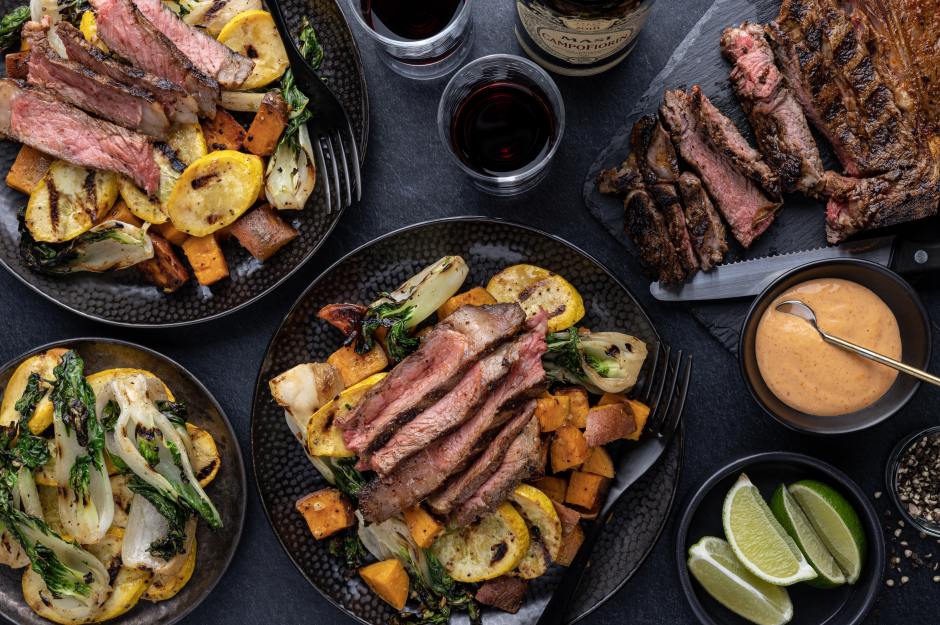 BBQ Grass-Fed Porterhouse Steak with Spicy Thai Glaze