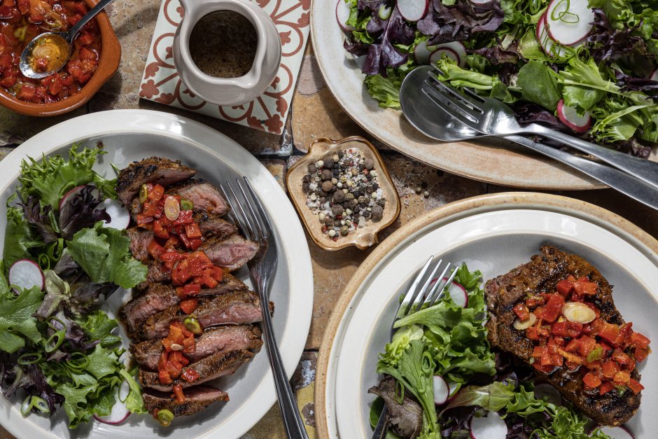 Calorie-Wise: BBQ Steaks & Roasted Pepper Salsa