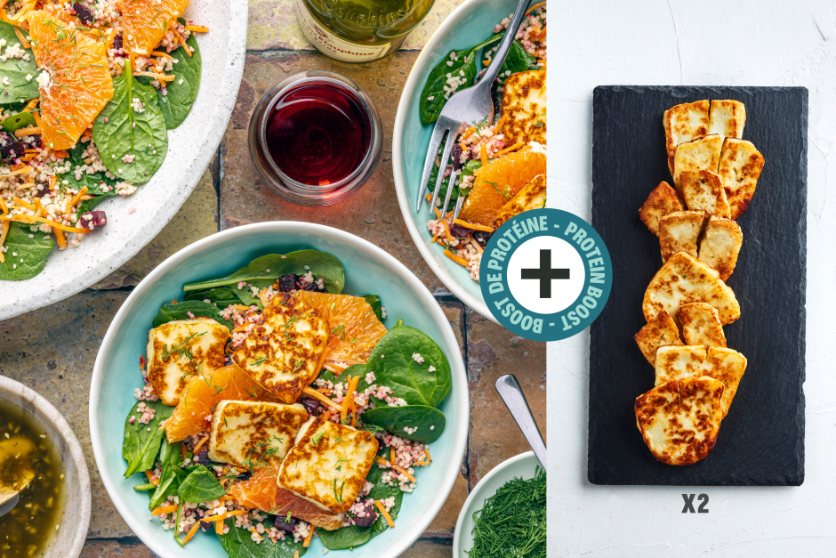 Protein Boost | Quick Double Halloumi, Orange & Couscous Salad