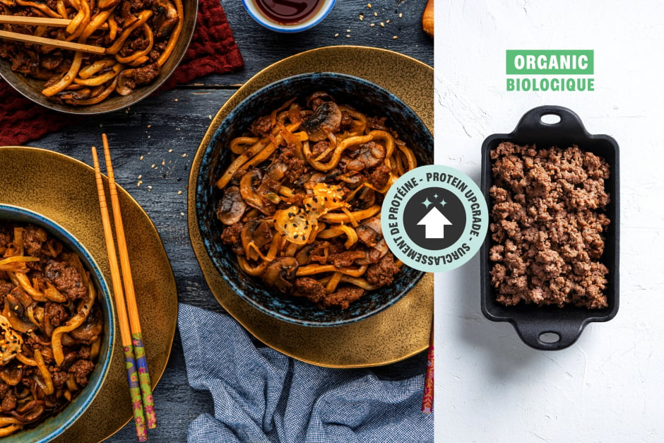 Protein Upgrade | Quick ORGANIC Ground Beef Yaki Udon