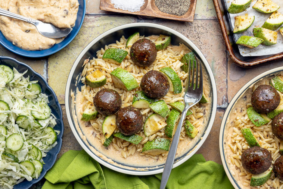 Protein Swap | Ground Beef Keftedes Bowls