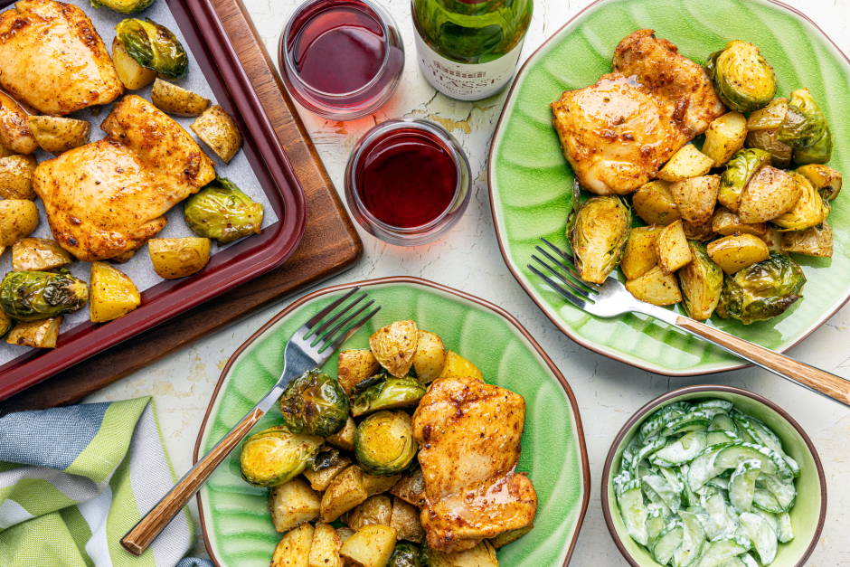 One-Pan Indian-Spiced Chicken Thigh & Vegetable Traybake