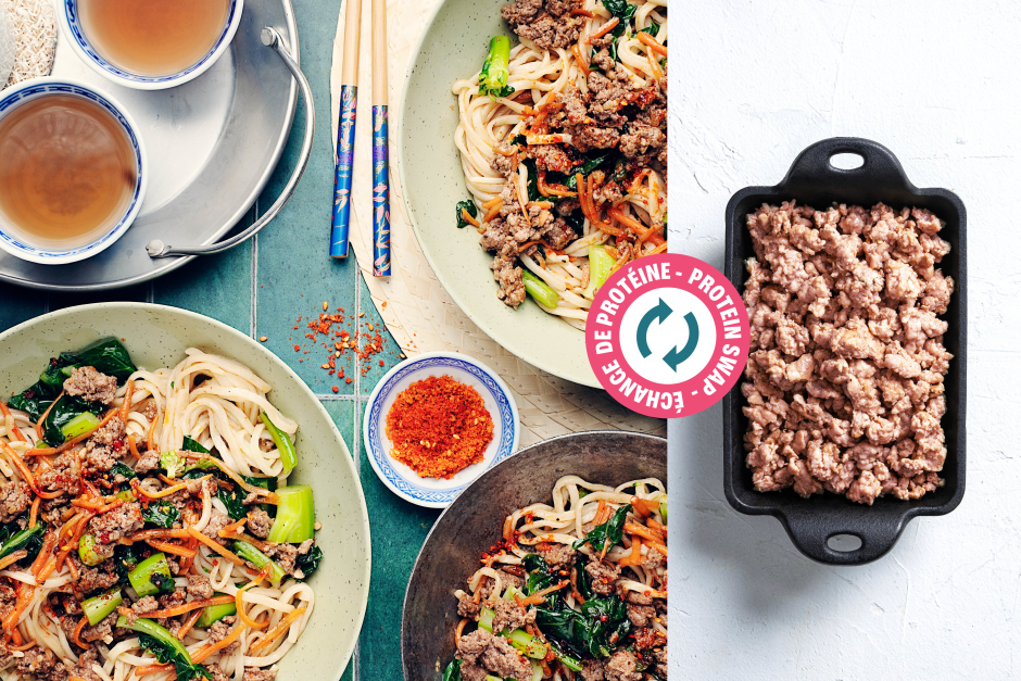 Protein Swap | Quick Saucy Ground Turkey Lo Mein