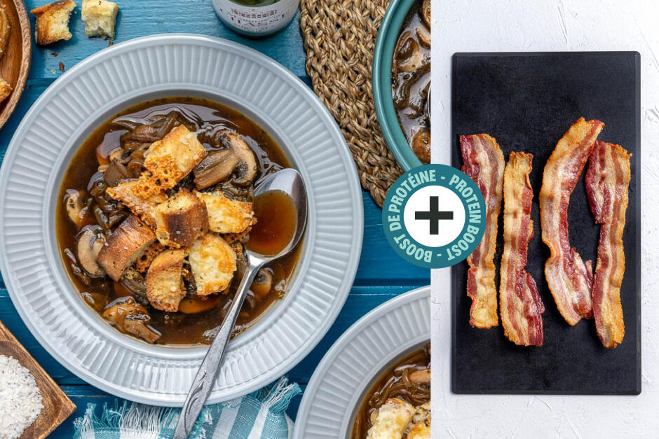 Protein Boost | French Onion Soup with Bacon & Mushrooms