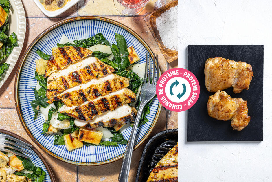 Échange de protéine | Paillard de cuisses de poulet grillées