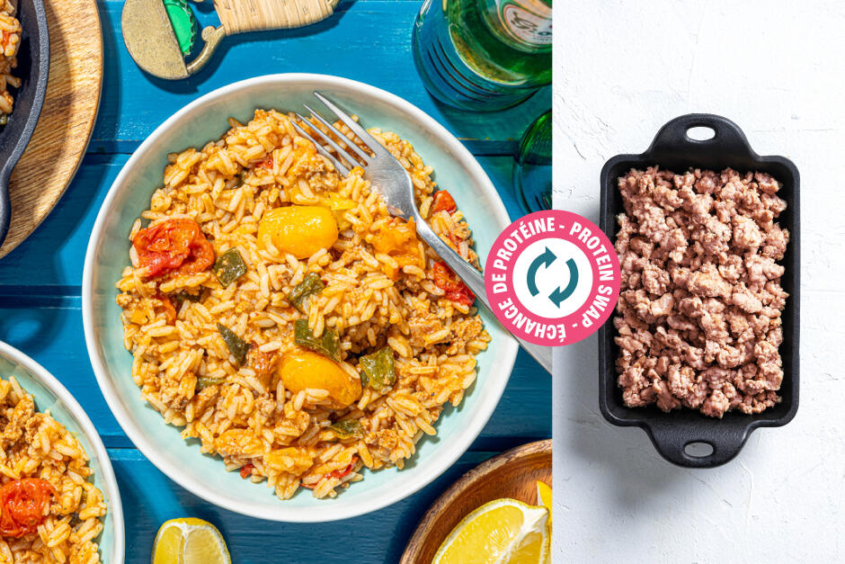 Échange de protéine | Jambalaya à la chair à saucisse