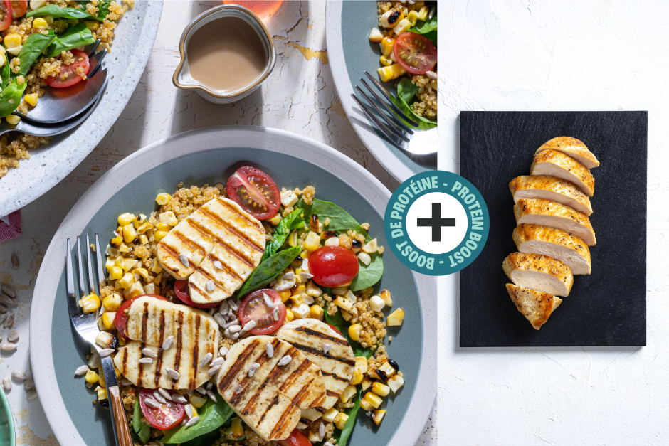 Protein Boost | BBQ Chicken & Halloumi Summer Harvest Bowls