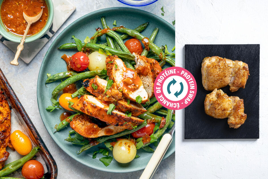 Protein Swap | Spicy Piri Piri Chicken Sheet Pan