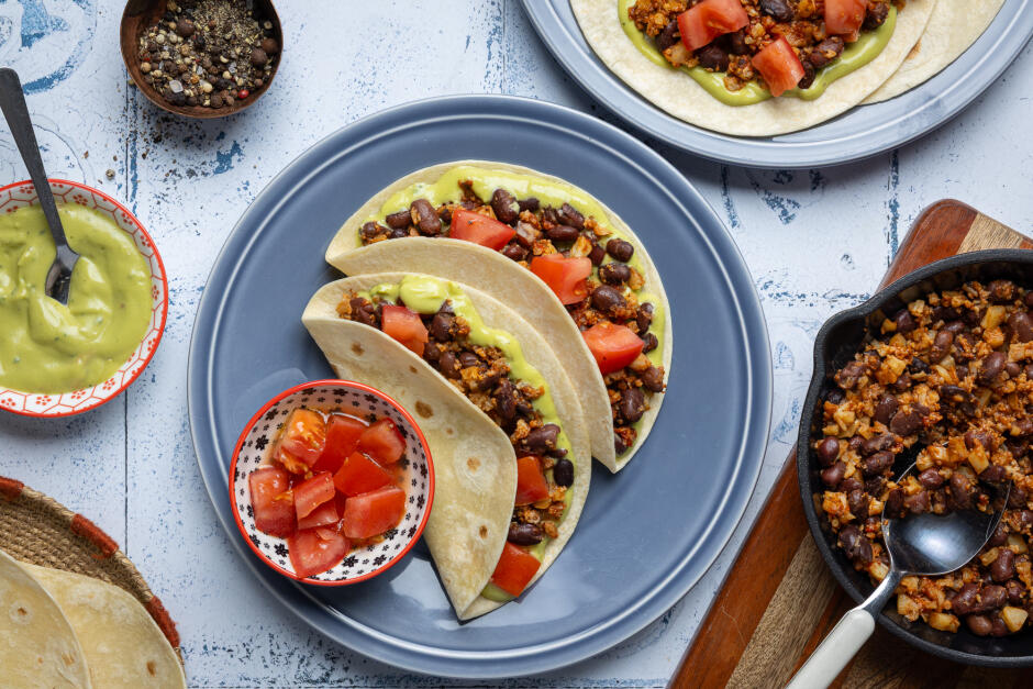 Protein Boost | Vegan Tofu, Black Bean & Cauliflower Tacos