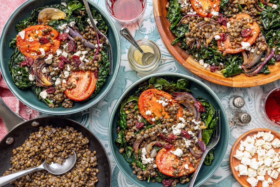 Cozy Lentils, Slow-Roasted Tomatoes & Onion