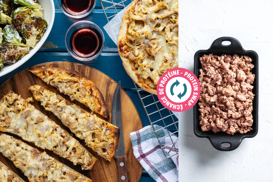 Protein Swap | Sausage Meat Naan Pizzas with BBQ Sauce