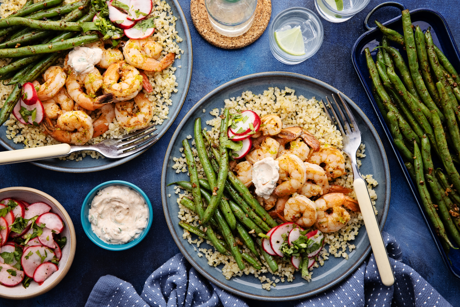 Sain + Sensé: Crevettes à la lime avec crème à la coriandre