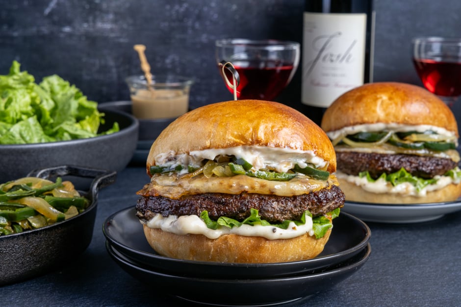 Philly Cheesesteak-Inspired Wagyu Burgers