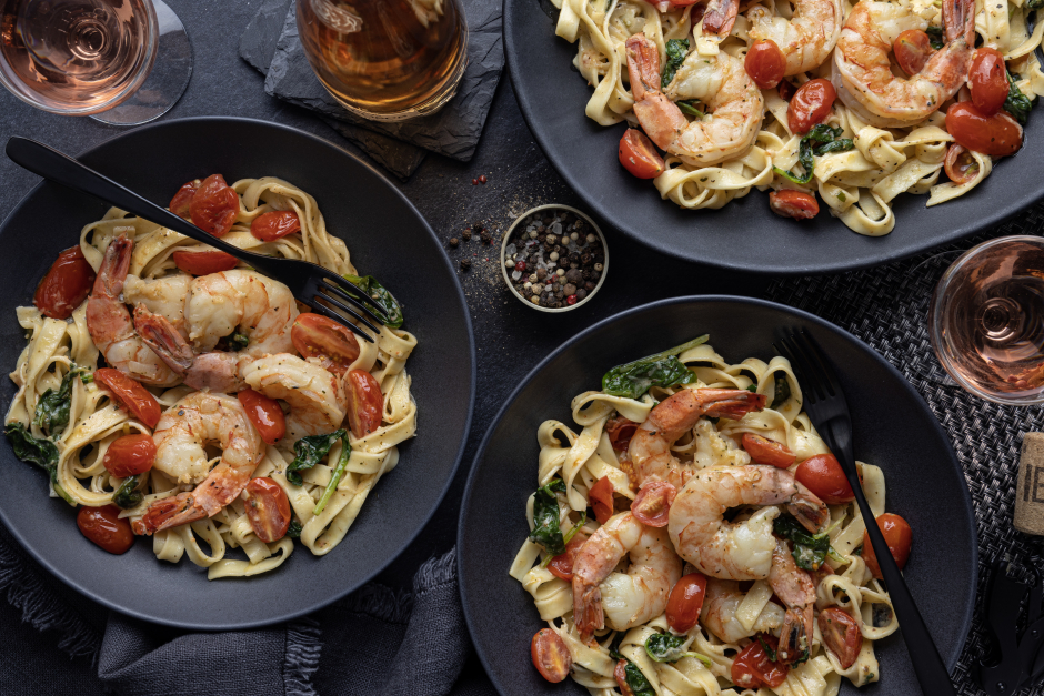 L’Artisan: Creamy Fresh Fettuccine with Tiger Shrimp