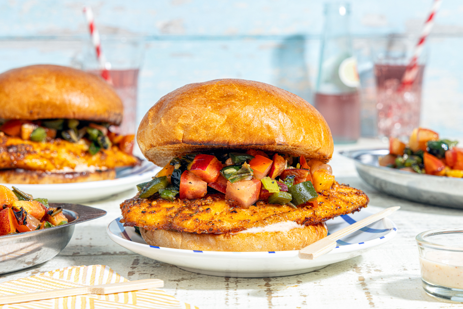 Burgers de tilapia grillé