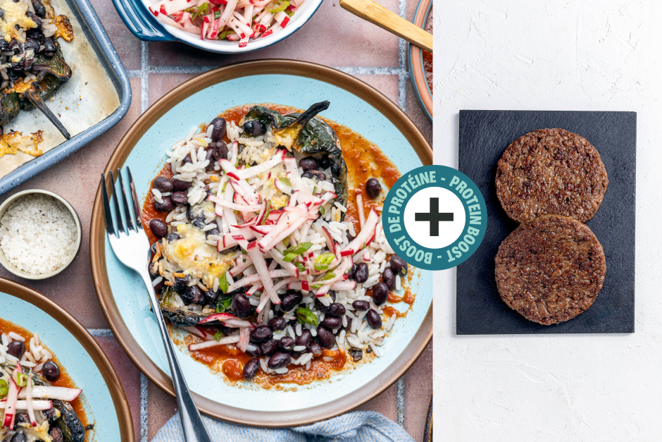 Protein Boost | Impossible™ Beef & Black Bean Chiles Rellenos