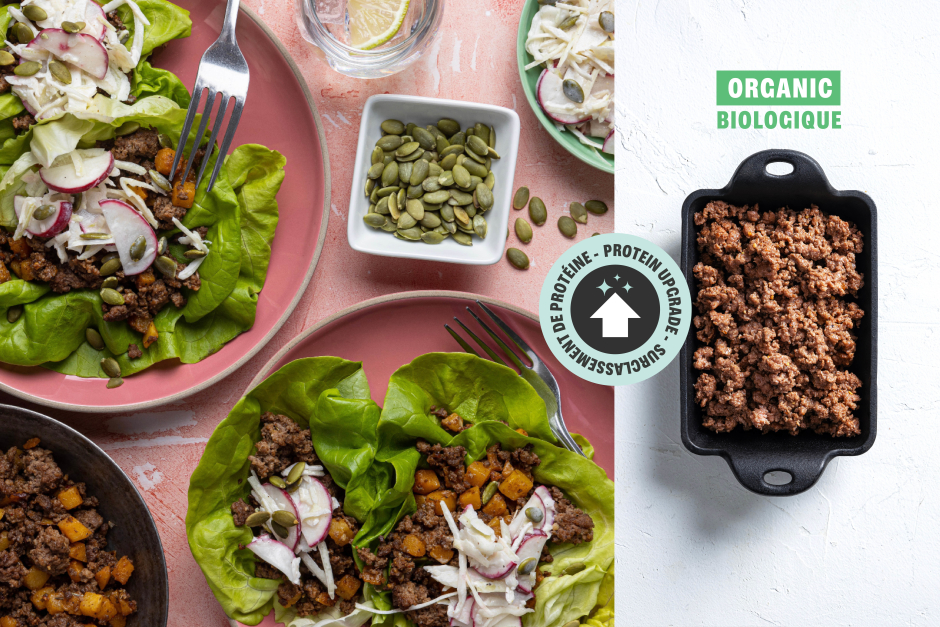 Protein Upgrade | Speedy One-Pan Mexican-Spiced ORGANIC Ground Beef Lettuce Wraps