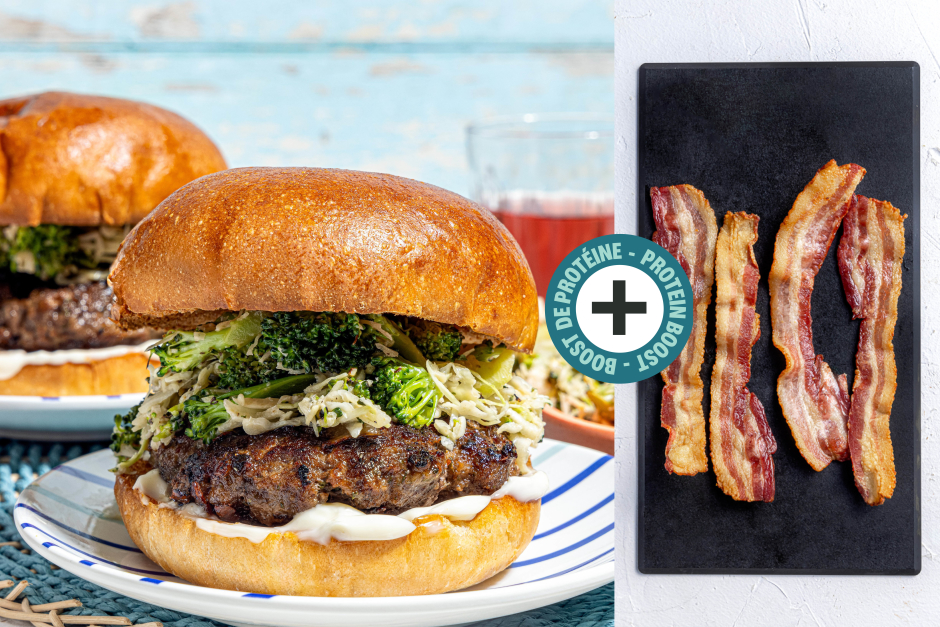 Protein Boost | Inside-Out Beef & Bacon Cheeseburgers