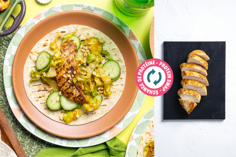 Protein Swap | Spicy Grilled Chicken Satay Tacos