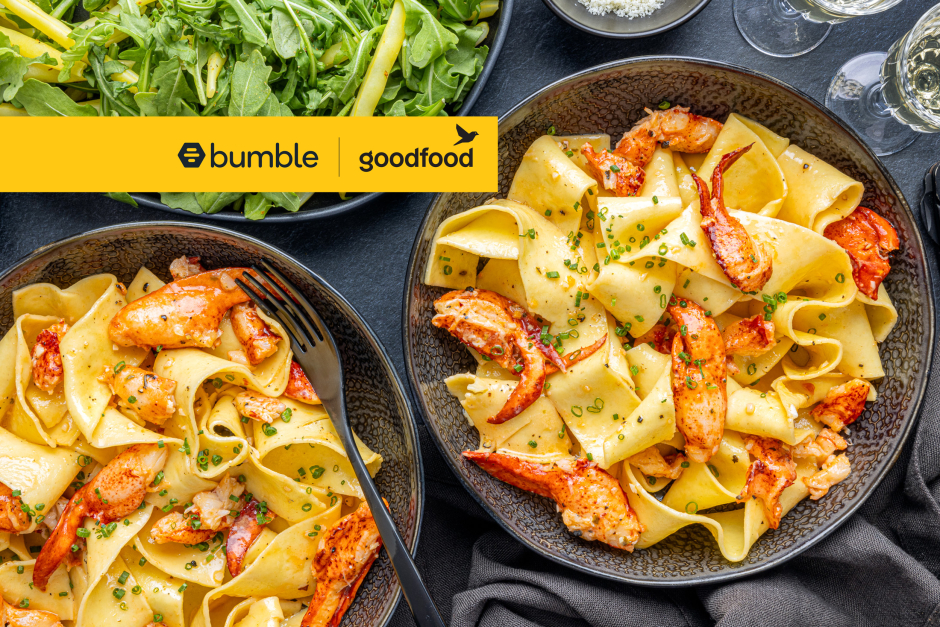 Souper en tête-à-tête de pappardelles crémeuses au homard et à la ciboulette