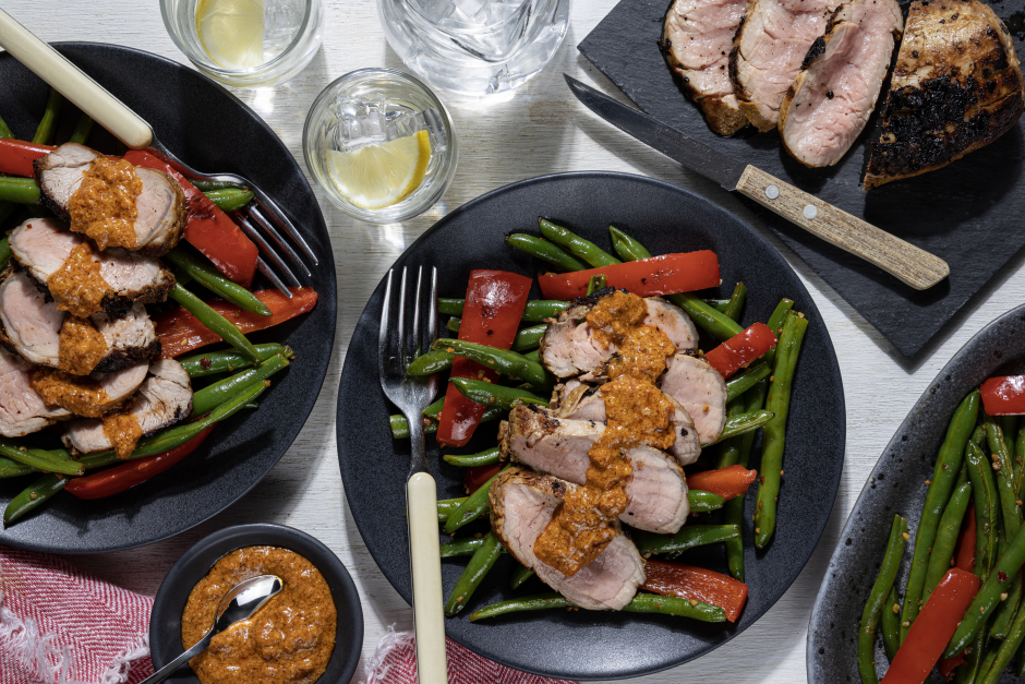 Seared Pork Tenderloin with Romesco Sauce