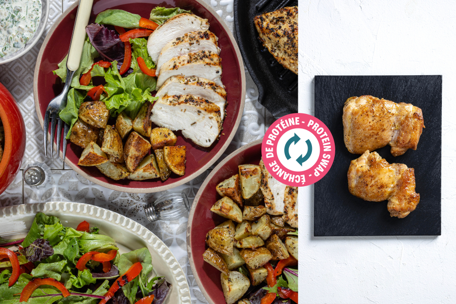Protein Swap | BBQ Chicken Thighs with Cool Caper Sauce