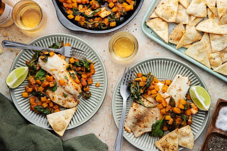 10-Minute Tomato-Lime Tilapia Skillet