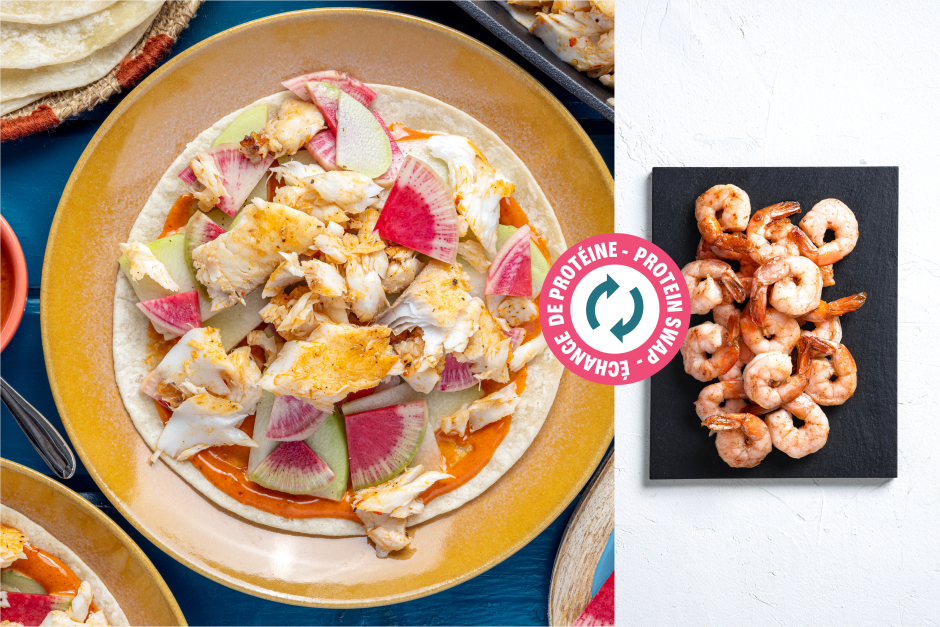 Protein Swap | Korean Shrimp Tacos with Hot Honey Mayo