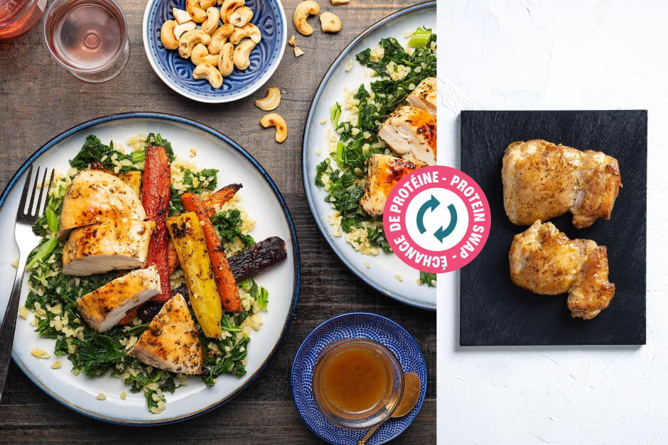 Protein Swap | Roasted Chicken with Warm Maple-Miso Vinaigrette