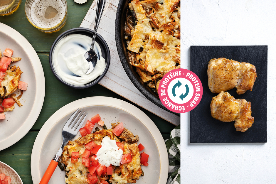 Échange de protéine | Poêlée d’«enchiladas» aux cuisses de poulet