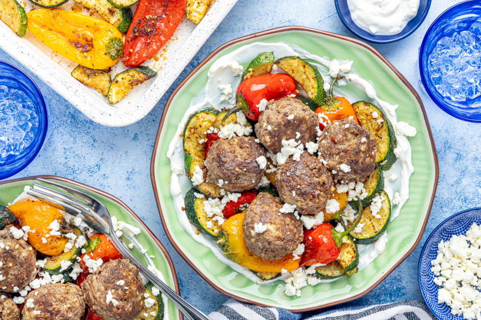 Speedy Greek-Inspired Beef Meatballs