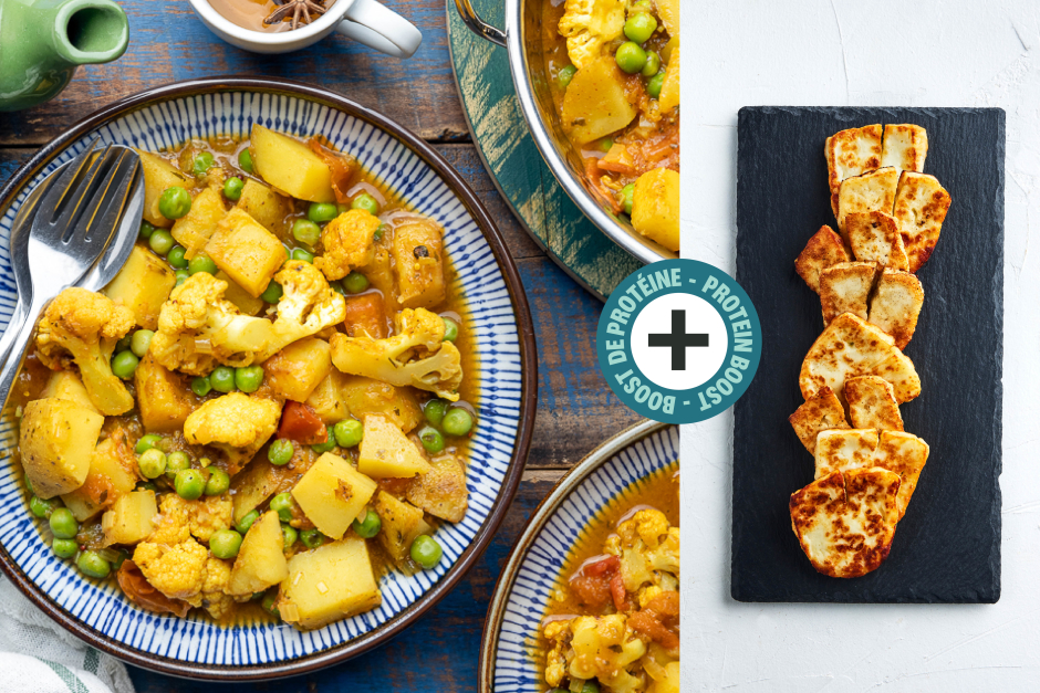 Protein Boost | Aloo Gobi with Halloumi