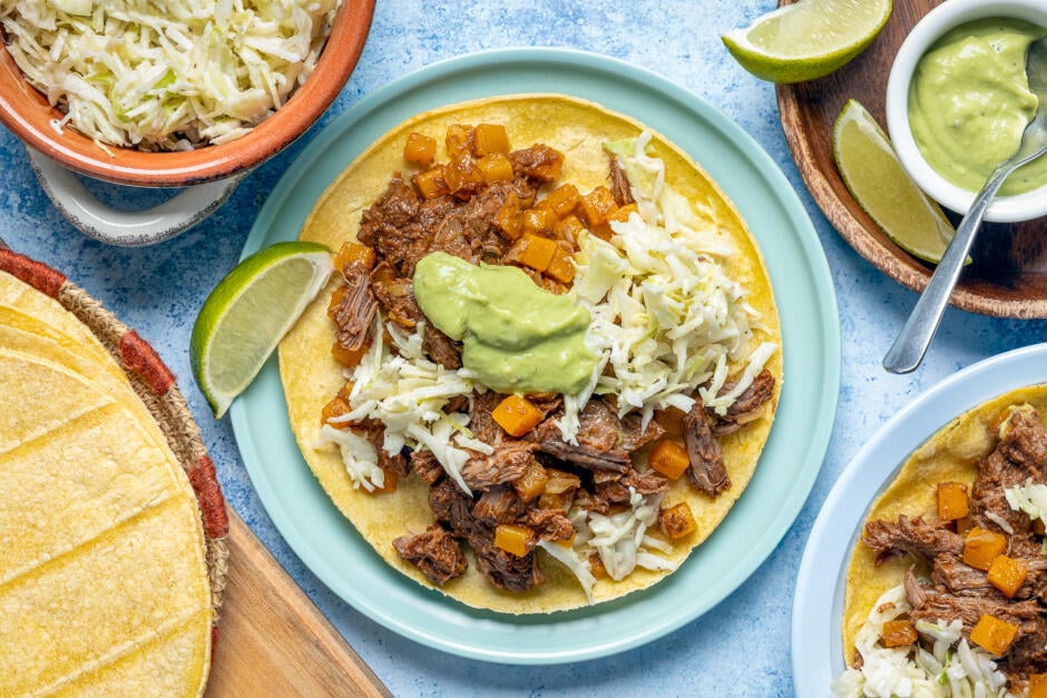 Super-Fast Beef Birria & Butternut Tacos