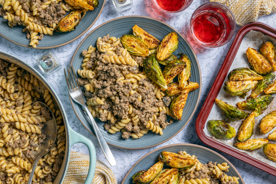 Creamy Ground Beef Stroganoff Fusilli