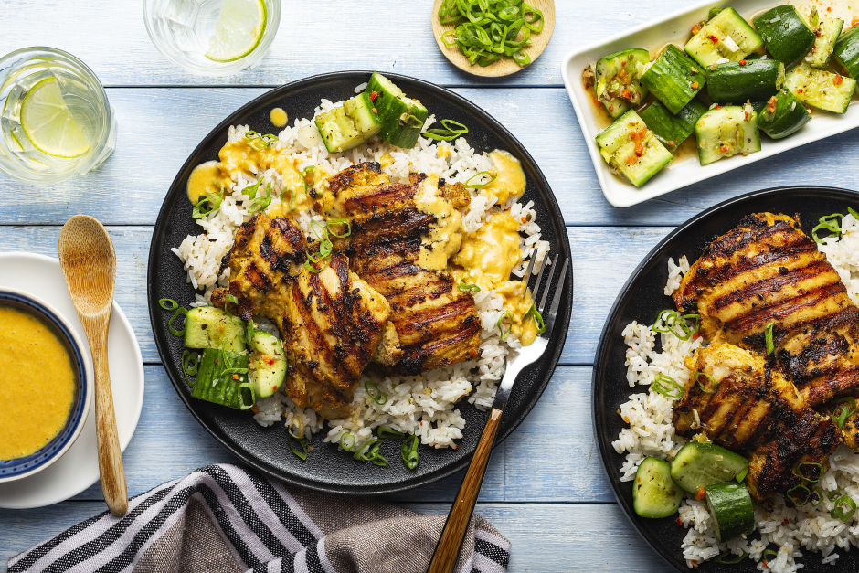 Grilled Chicken with Thai-Style Peanut Curry