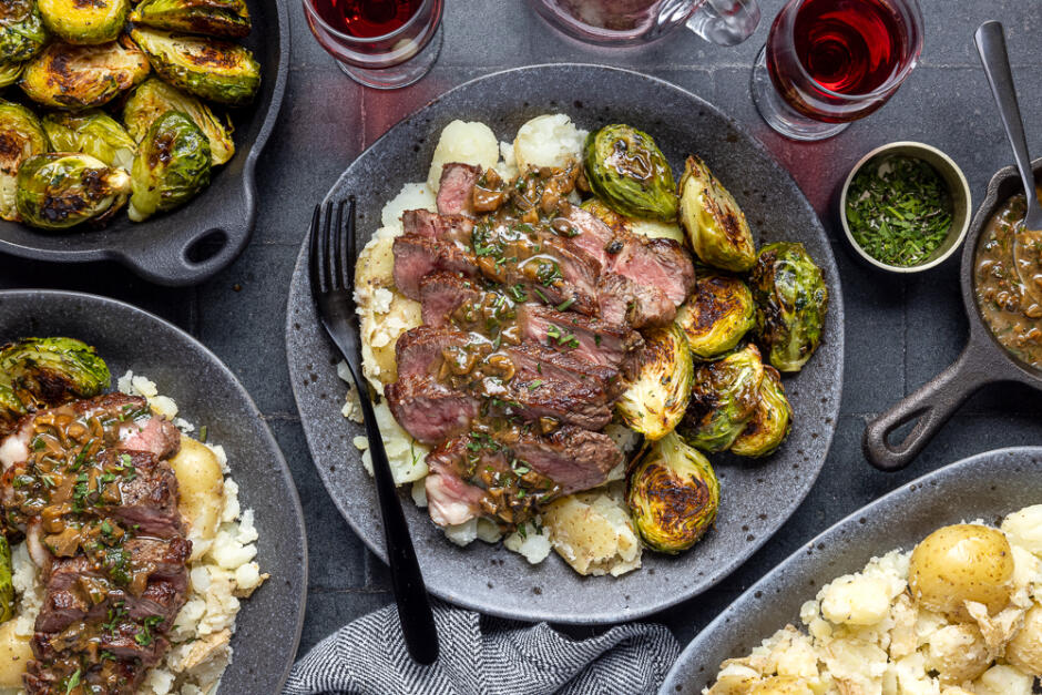 Porcini-Garlic Basted Striploin Steak