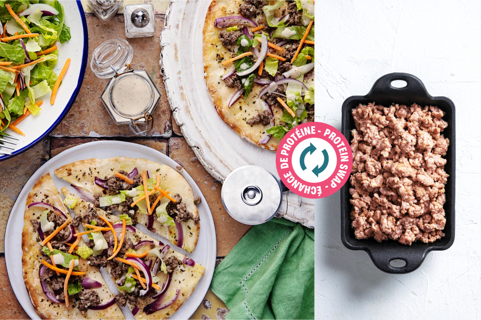 Protein Swap | Rapido Ground Pork & Mascarpone Flatbreads