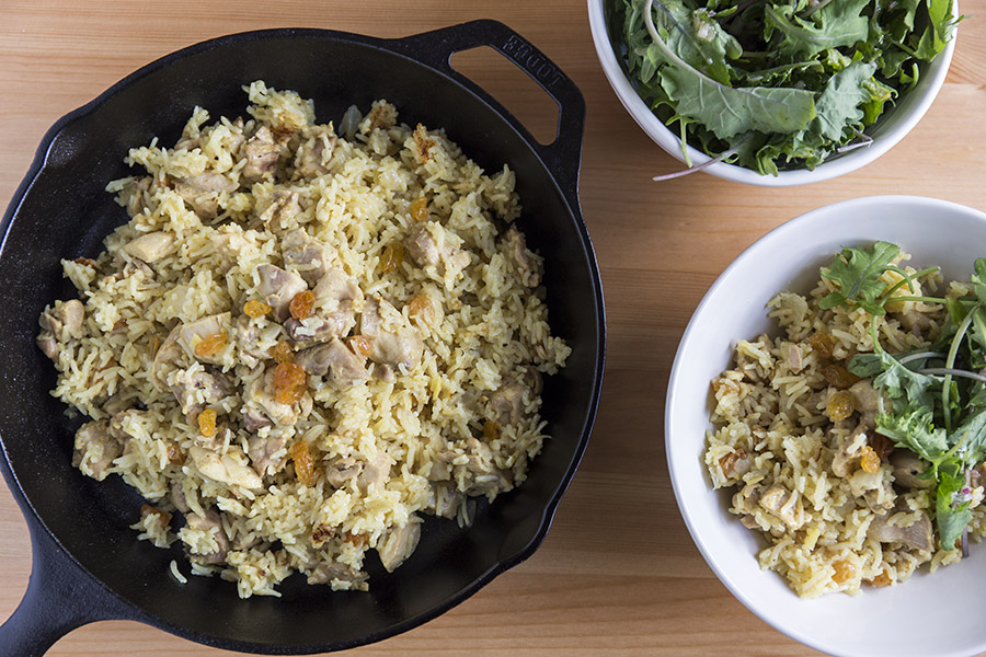 Poulet Biryani et Salade de Bébé Kale