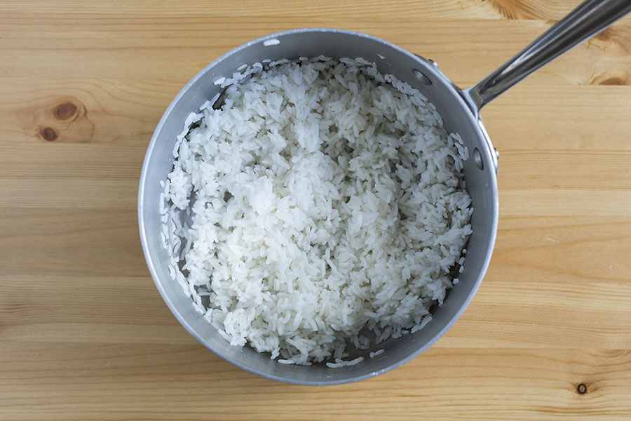 Shrimp & Snow Pea Stirfry with Coconut Rice