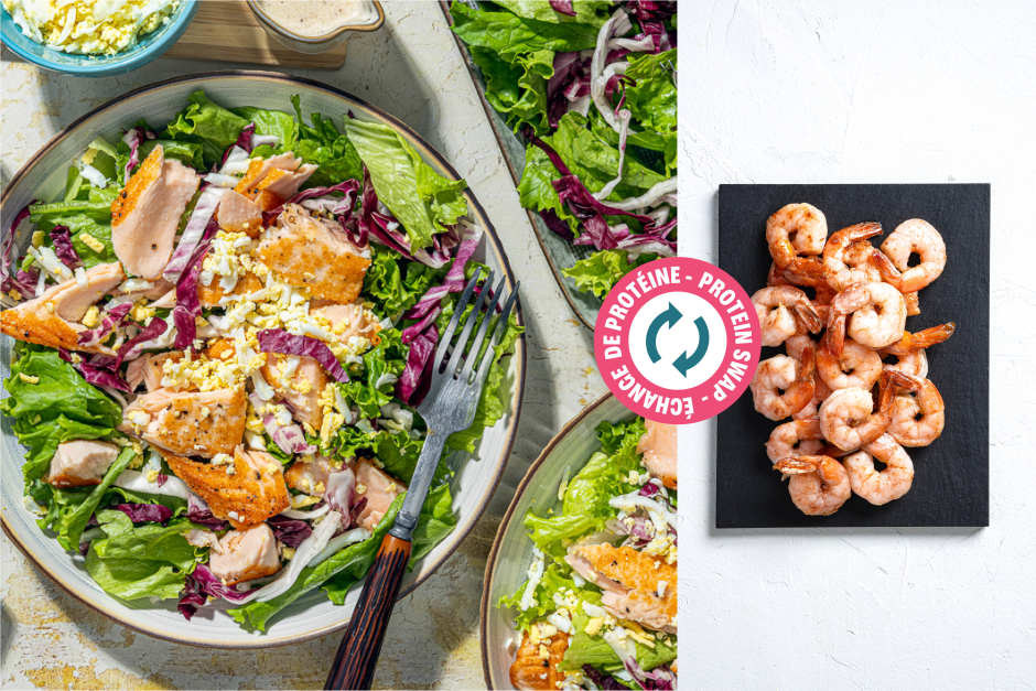 Protein Swap | Protein-Packed Shrimp Caesar Salad