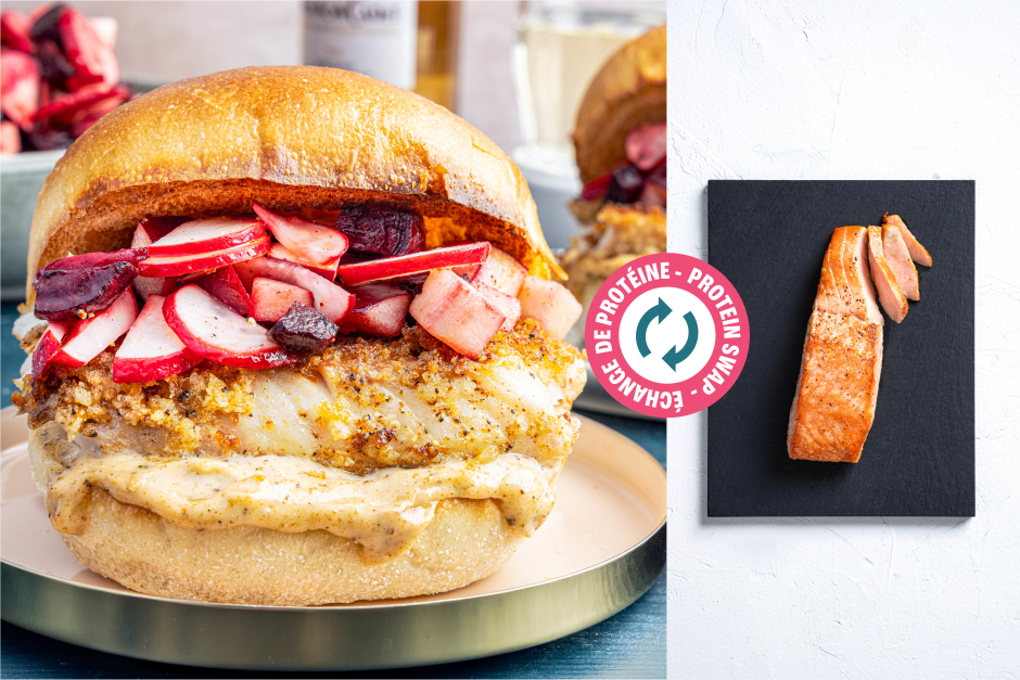 Échange de protéine | Sandwichs au saumon croustillant Près de la baie