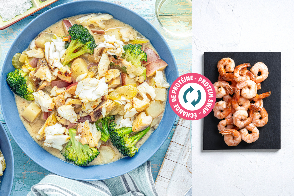 Protein Swap | White Miso Shrimp Chowder