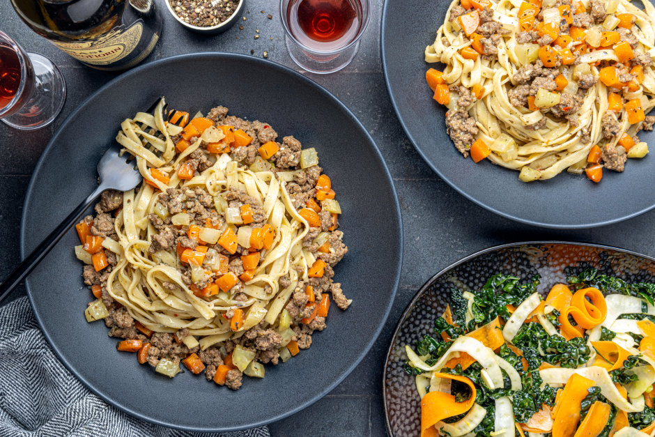Bison White Bolognese with Fresh Linguine