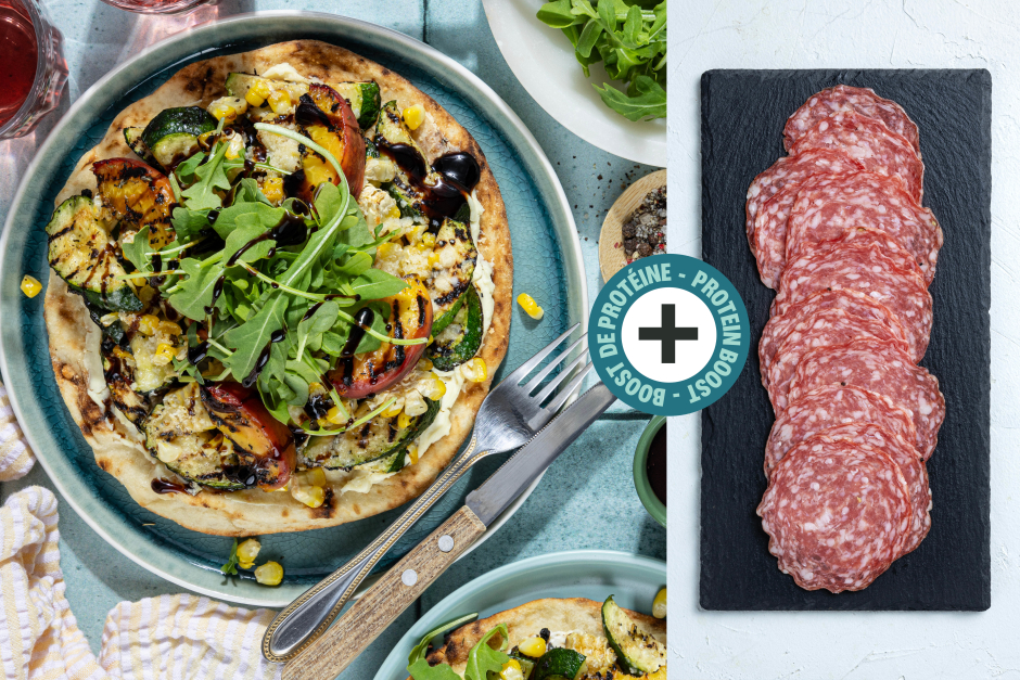 Protein Boost | BBQ End of Summer Salami Flatbreads