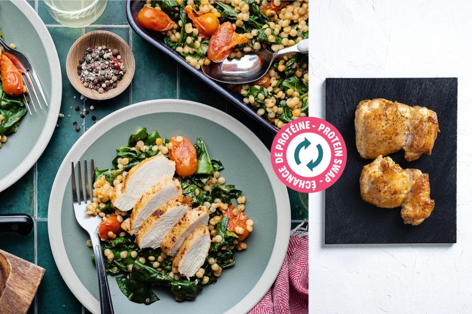 Protein Swap | Two-Step Chicken Thigh & Pearl Couscous Bake