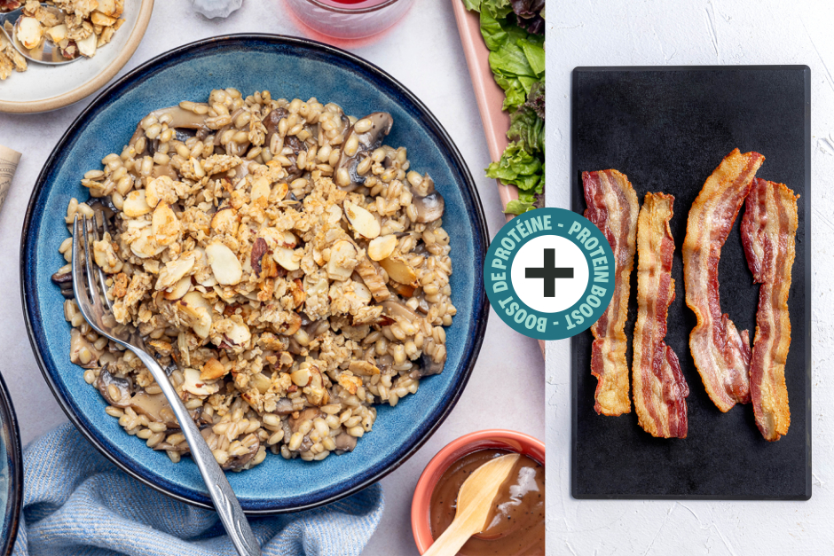 Protein Boost | Buttery Mushroom & Bacon Barlotto